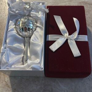 Silver Plated Baby’s 1st Christmas Rattle